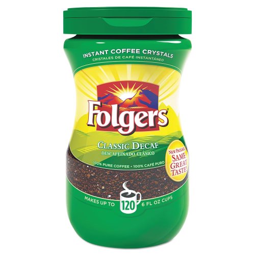 Folger's Classic Roast Instant Coffee, Decaf, 8 oz Jar